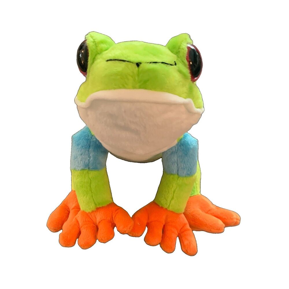 Wild Republic Tree Frog Plush Red Eyes Colors Green Blue White Orange Squeezable